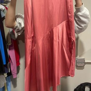 Can’t remember where I bought this. Pink midi asymmetrical skirt. Size XS